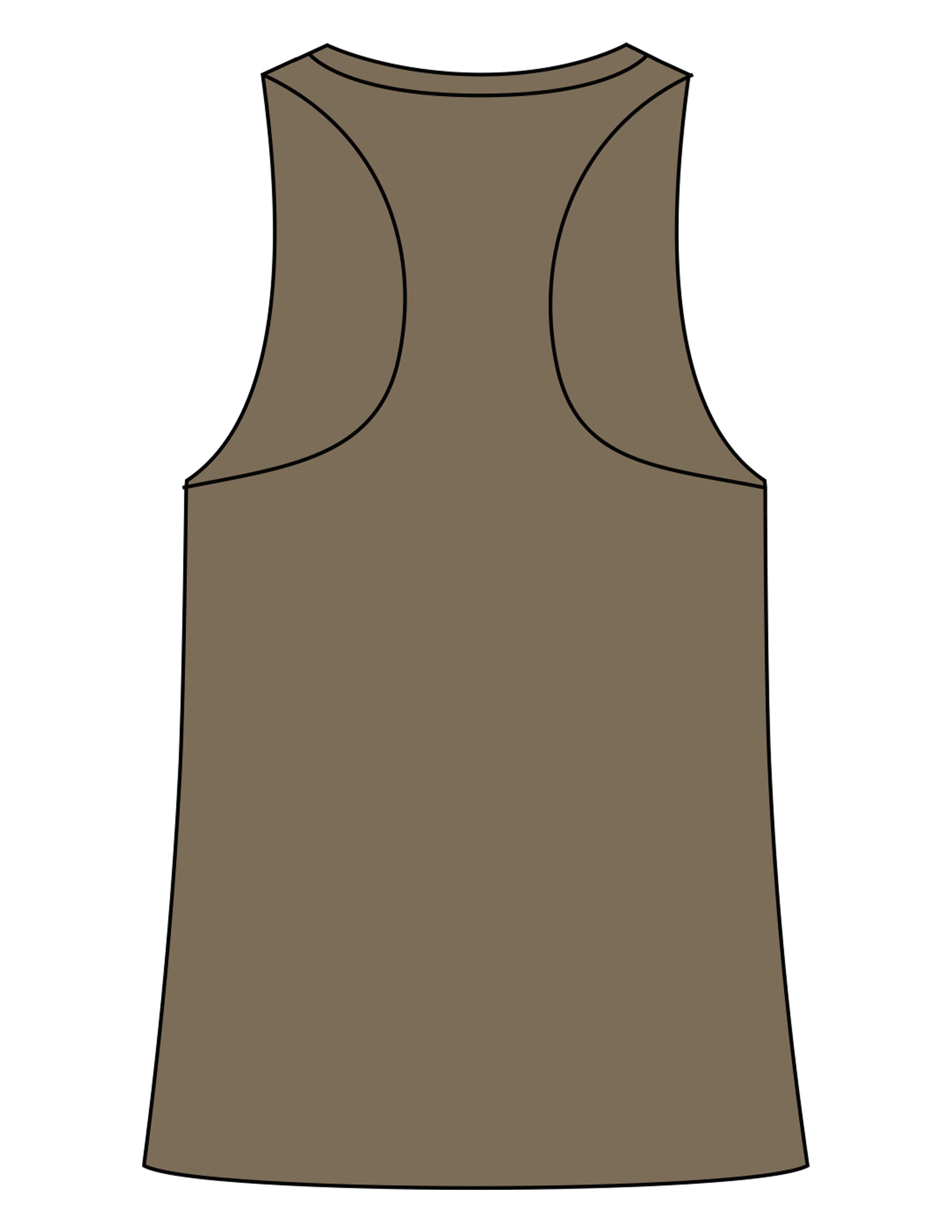The Womens Full Length Tank - Olive - BODI MOMI - Center Chest Stacked - Printed - Bone