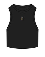 The Ribbed Crop Tank - Black - Reform Athletica - Center Chest - Initial - Embroidered - Full Color