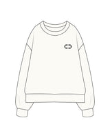 The Mens Heavyweight Crewneck - Off White - C2 Financial -  Left Chest & Back Neckline - Printed - Black