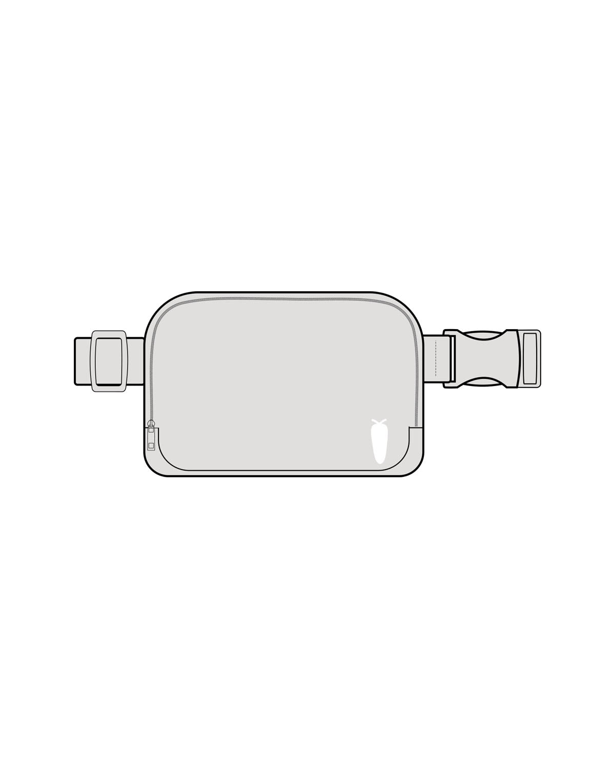 The Cross Body Bag - Light Gray - BlueCarrot - Left Side - Carrot - Printed - White