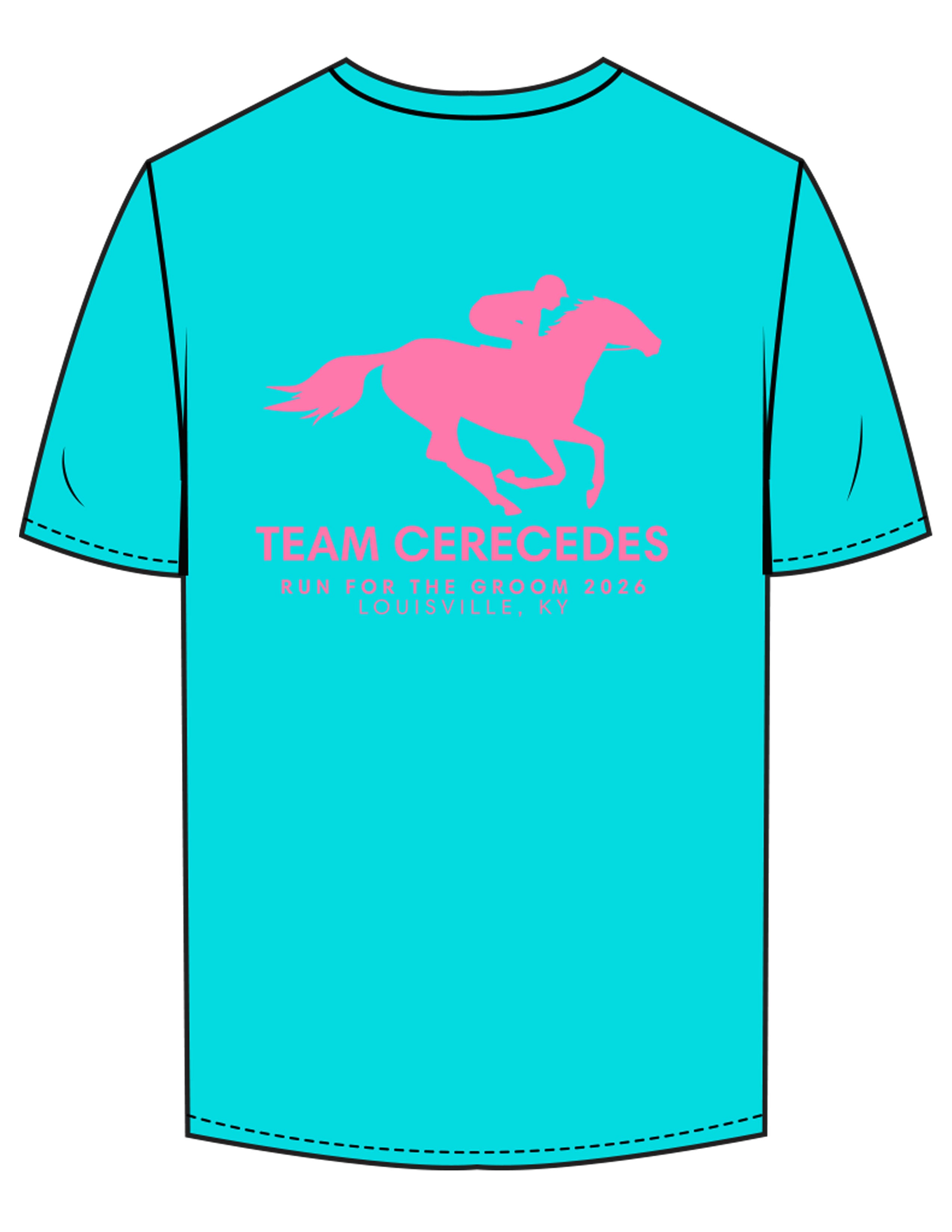 The Mens Tee - Charlotte - Bodi - Center Chest Upward Stripes - Left Sleeve & Back Stacked - Printed - Pink