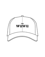The Dad Hat - White - The Wuwu - Center Crown - Stacked - Embroidered - Black