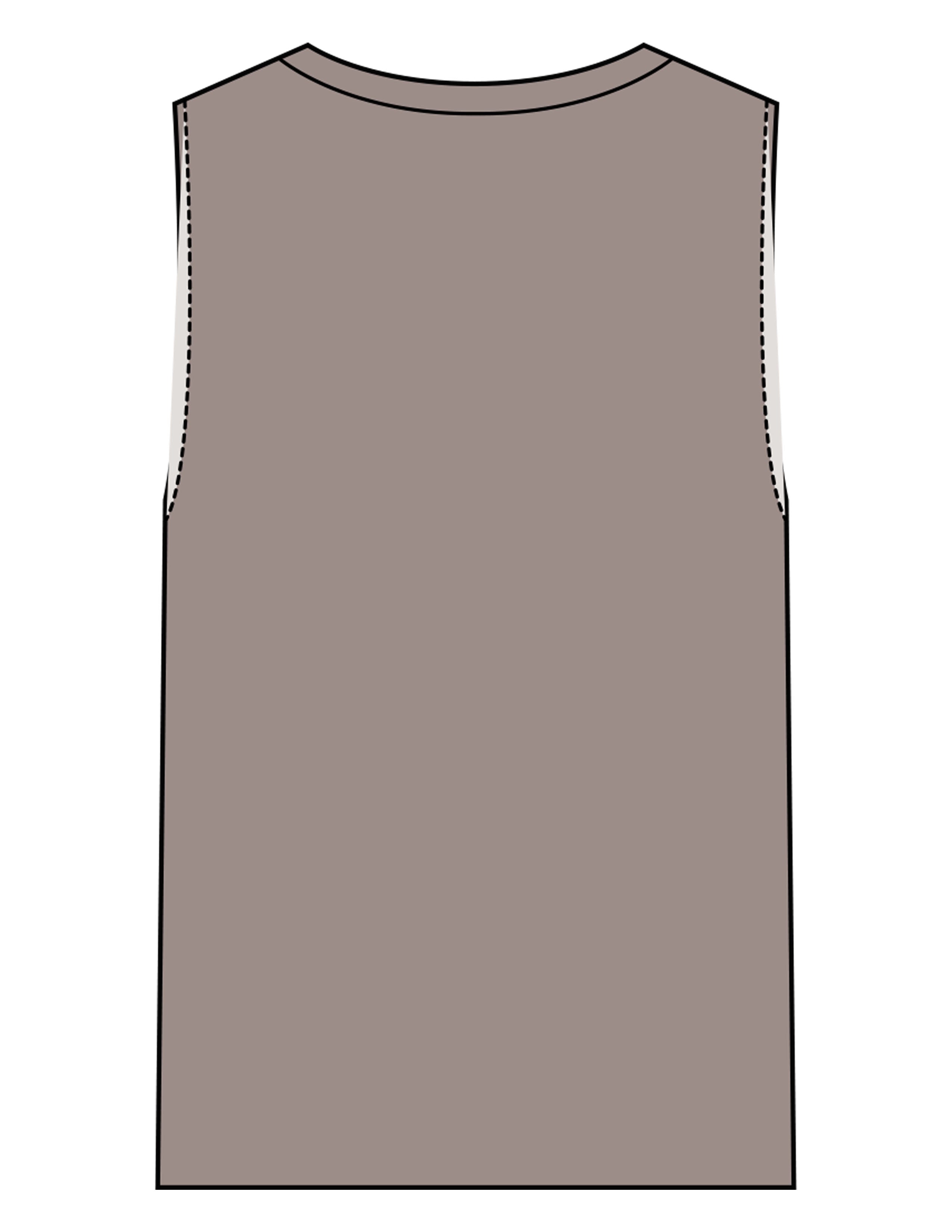 The Womens Heavyweight Tank - Washed Gray - BODI MOMI - Center Chest Stacked - Printed - Bone