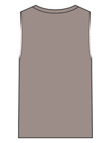 The Womens Heavyweight Tank - Washed Gray - BODI MOMI - Center Chest Stacked - Printed - Bone