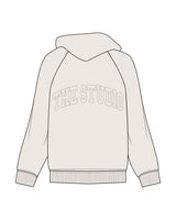 The Womens Hoodie - Bone - The Studio Cape - Left Chest & Back Center Arc - Printed - Tone on Tone