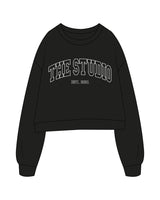 The Studio Crop - Black - The Studio Cape - Center Chest - Est 2021 - Stacked - White