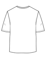 The Womens Oversized Tee - White - BODI MOMI - Center Chest Stacked - Printed - Black