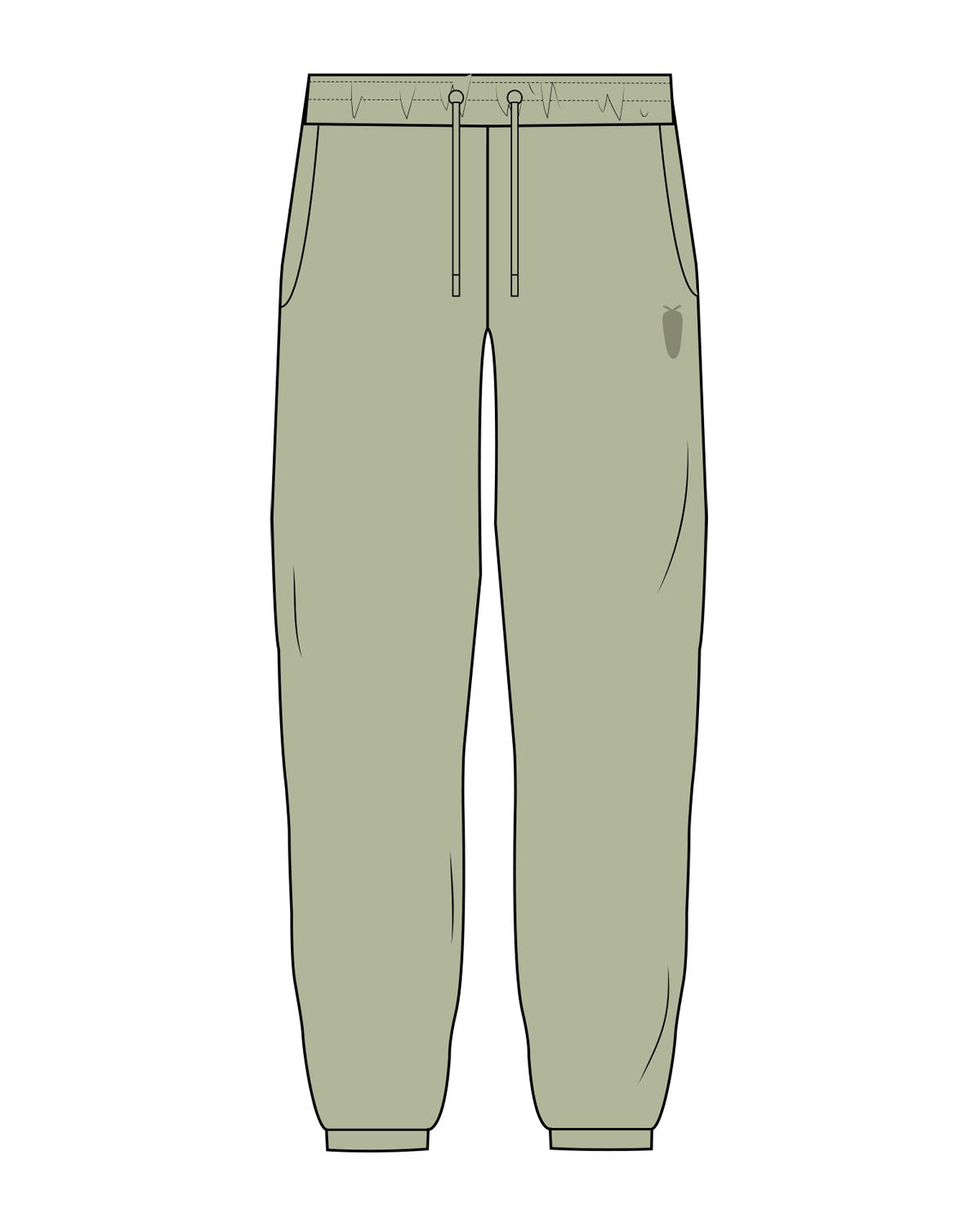 The Mens Classic Sweatpants - Pistachio - BlueCarrot - Left Leg - Carrot - Printed - Tone on Tone
