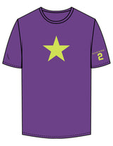 The Mens Tee - Purple - Bodi - CEnter Chest Star & Back Stacked - Printed - Kiwi