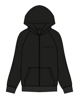 The Womens Zip Hoodie - Black - Core Reform - Left Chest Text - Printed - White