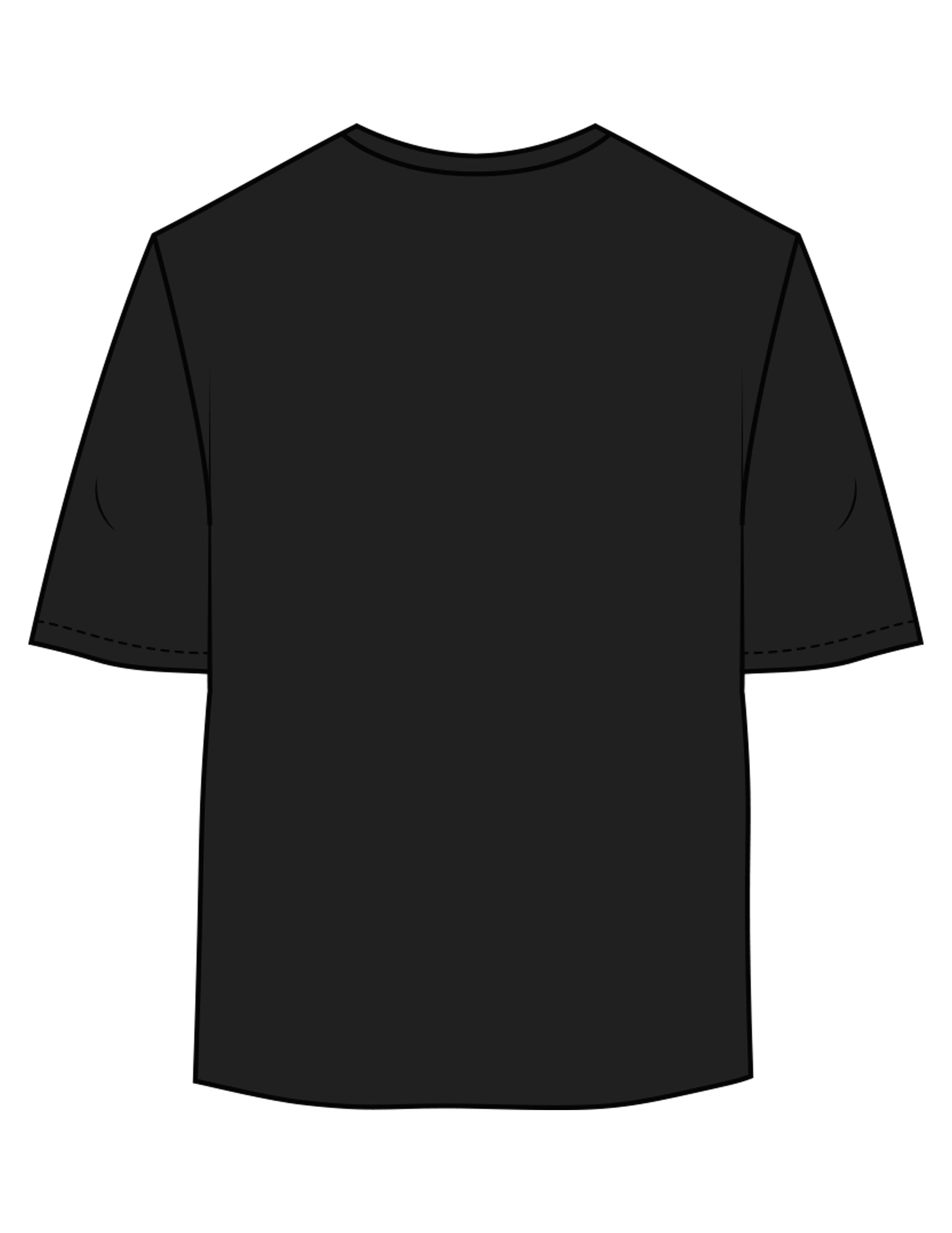 The Womens Oversized Tee - Black - BODI MOMI - Center Chest Stacked - Printed - Bone