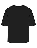The Womens Oversized Tee - Black - BODI MOMI - Center Chest Stacked - Printed - Bone