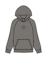 The Womens Hoodie - Washed Gray - Core Reform - Center Chest - Printed - Black