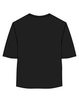 The Oversized Crop Tee - Black - BODI MOMI - Center Chest Stacked - Printed - Bone
