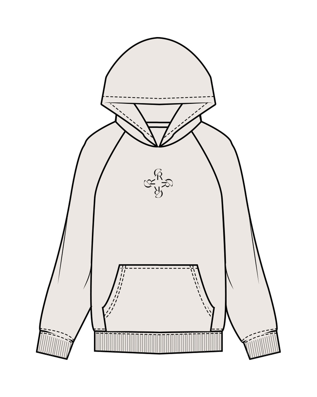 The Womens Hoodie - Bone - Core Reform - Center Chest - Printed - Black