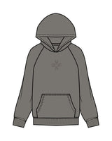 The Womens Hoodie - Washed Gray - Core Reform - Center Chest - Printed - Tone on Tone