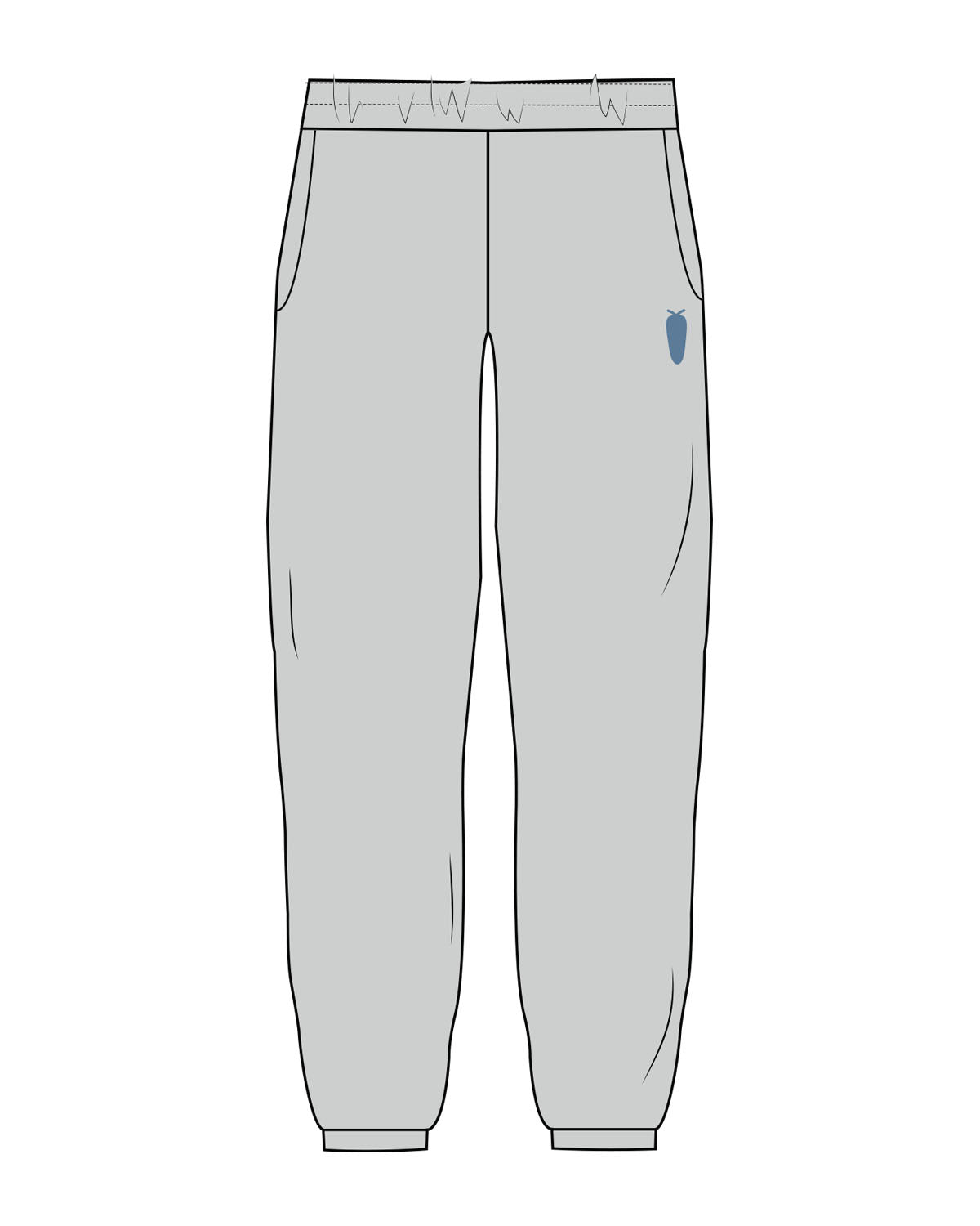 The Womens Sweatpants - Storm - BlueCarrot - Left Leg - Carrot - Printed - Blue