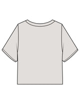 The Heavyweight Crop Tee - Washed Bone - BODI MOMI - Center Chest - Printed - Charcoal
