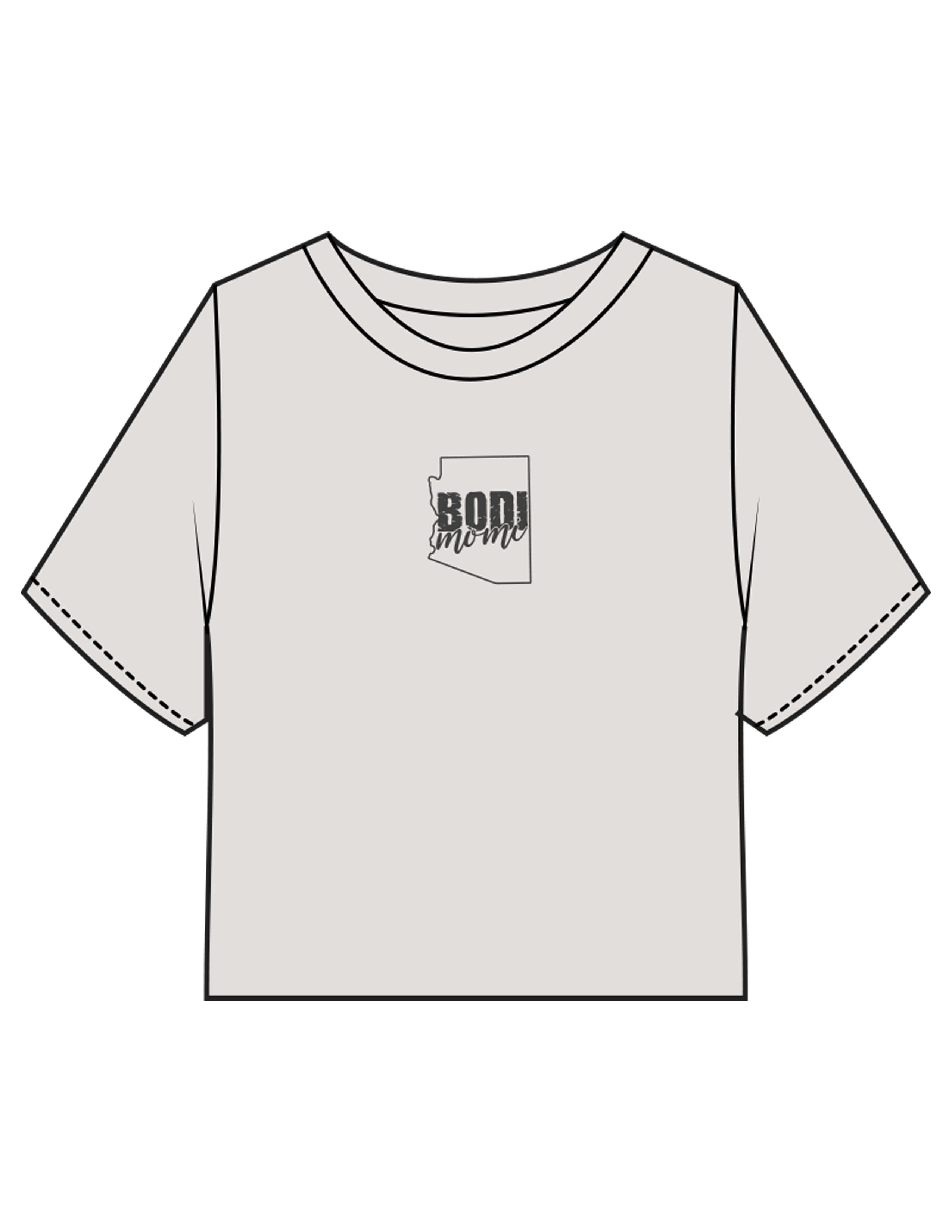 The Heavyweight Crop Tee - Washed Bone - BODI MOMI - Center Chest - Printed - Charcoal
