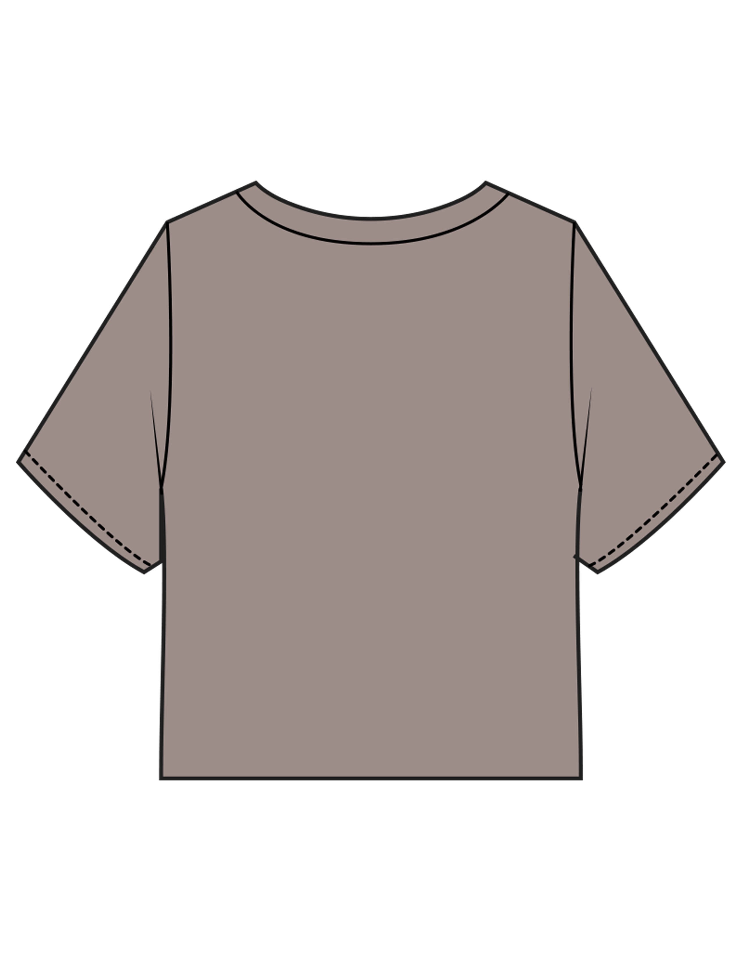 The Heavyweight Crop Tee - Washed Gray - BODI MOMI - Front Stacked & Left Sleeve - Printed - Bone