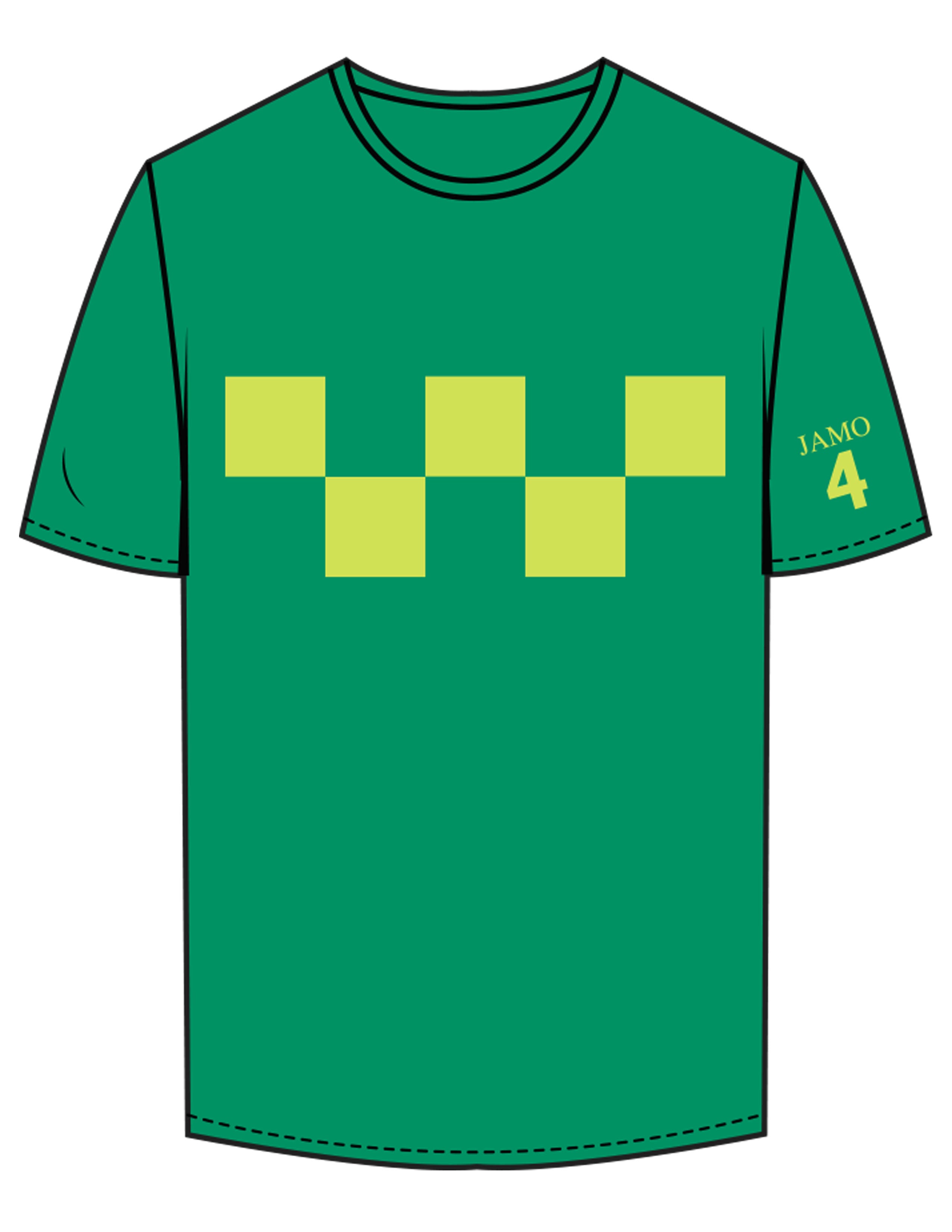 The Mens Tee - Apple - Bodi - Center Chest Square - Left Sleeve & Back Stacked - Printed - Kiwi