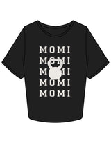The Crop Tee - Black - BODI MOMI - Front Stacked "KETTLEBELL" & Back Neckline - Printed - Full Color