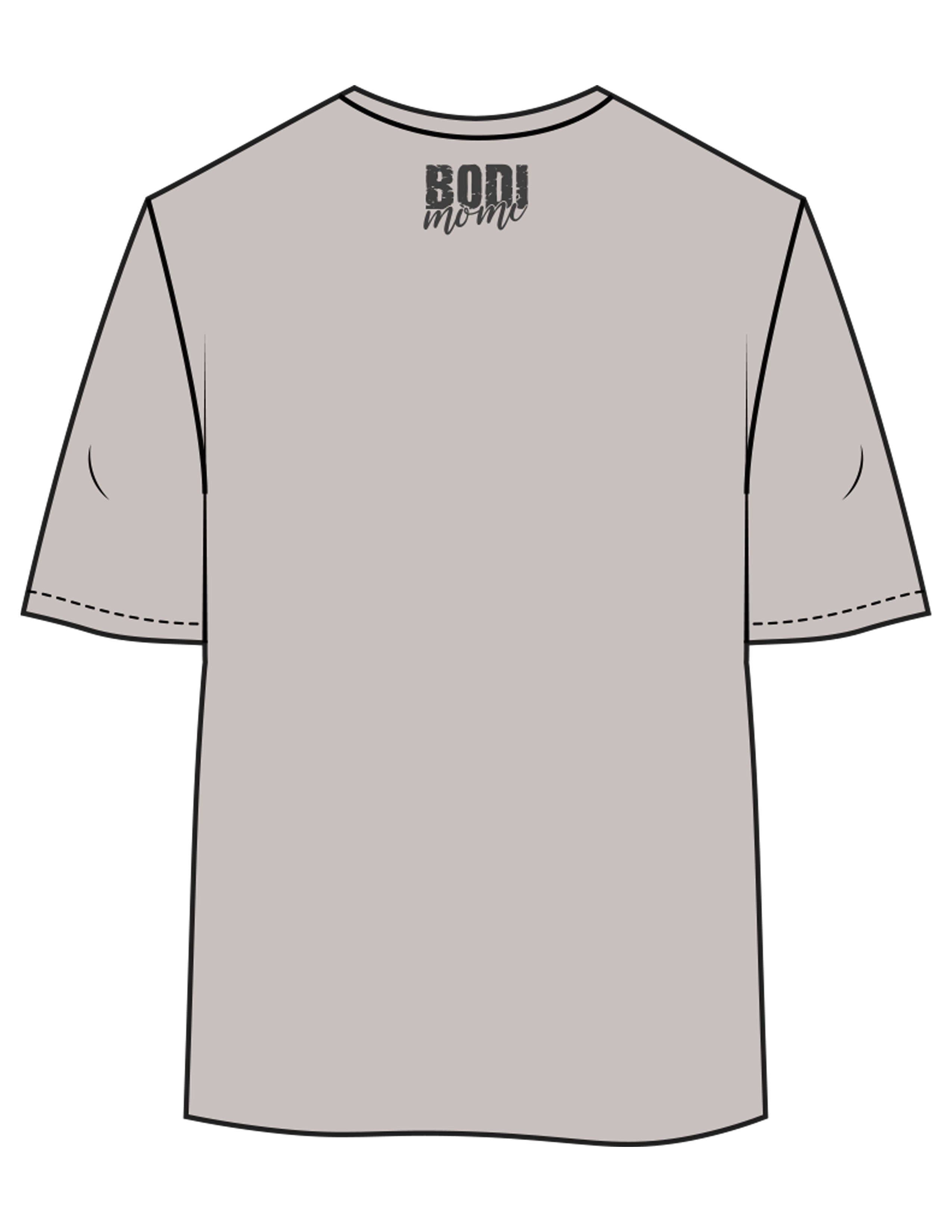 The Womens Oversized Tee - Storm - BODI MOMI - Front Stacked "KETTLEBELL" & Back Neckline - Printed - Full Color
