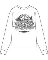 The Womens Long Sleeve - White - UCSD Health - Center Chest & Full Back "NUTRITION" - Black
