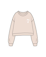 The Studio Crop - Latte - STUDIO 7 - Left Chest - Printed - White