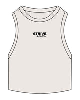 The Ribbed Crop Tank - Bone - Strive - Center Chest Stacked - Embroidered - Black