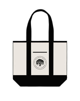 The Contrast Tote Bag - Natural / Black - Brick House - Center Icon - Below Line - Black