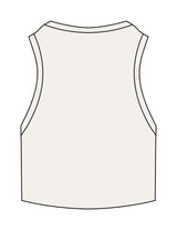 The Ribbed Crop Tank - Off White - Golden Hour RI - Center Chest - Embroidered - Gold