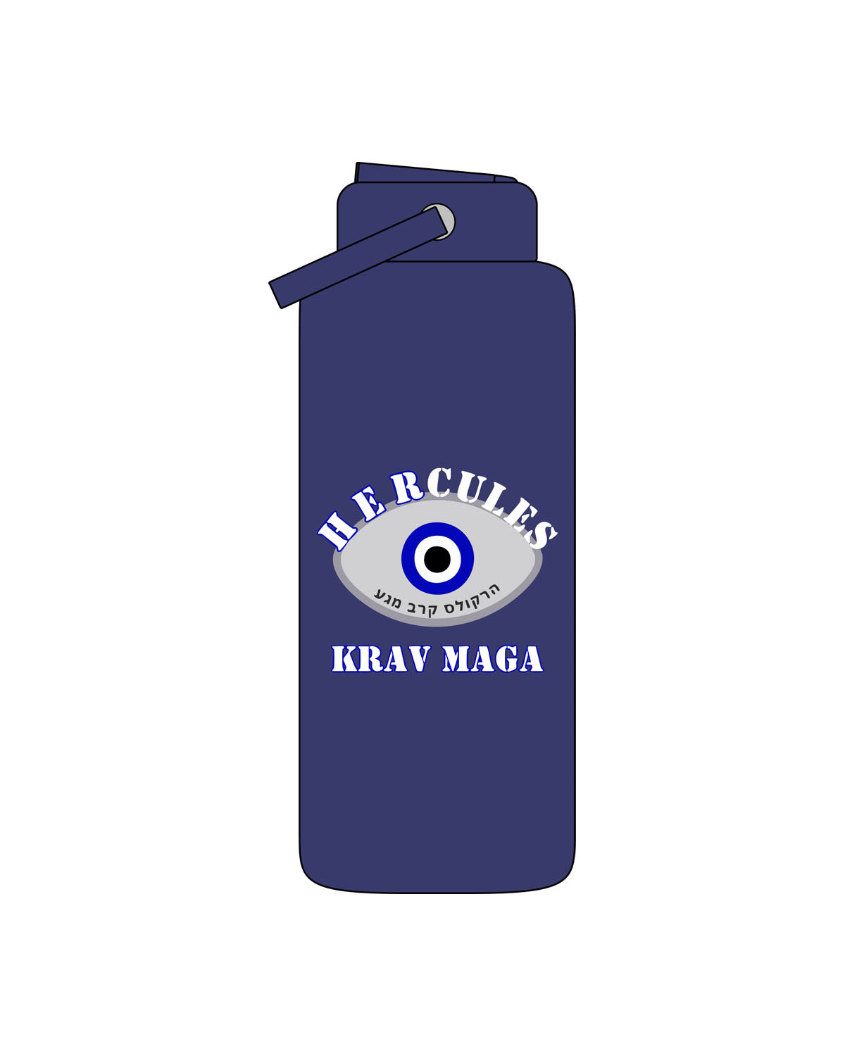 The Wide Mouth Water Bottle - Royal - Hercules - Center Body - Printed - Full Color