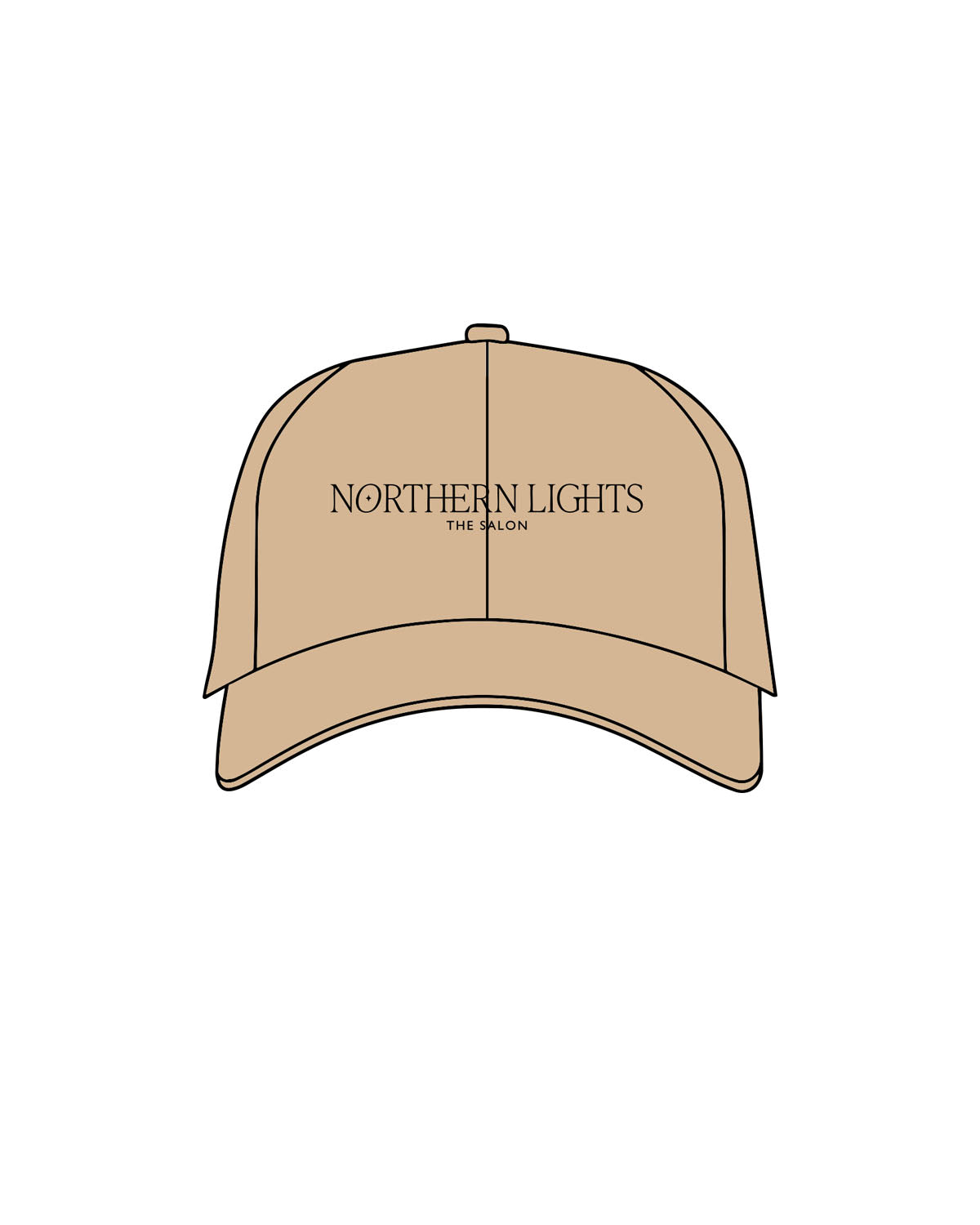The Dad Hat - Khaki - Northern Lights - Center Crown Stacked - Embroidered - Black