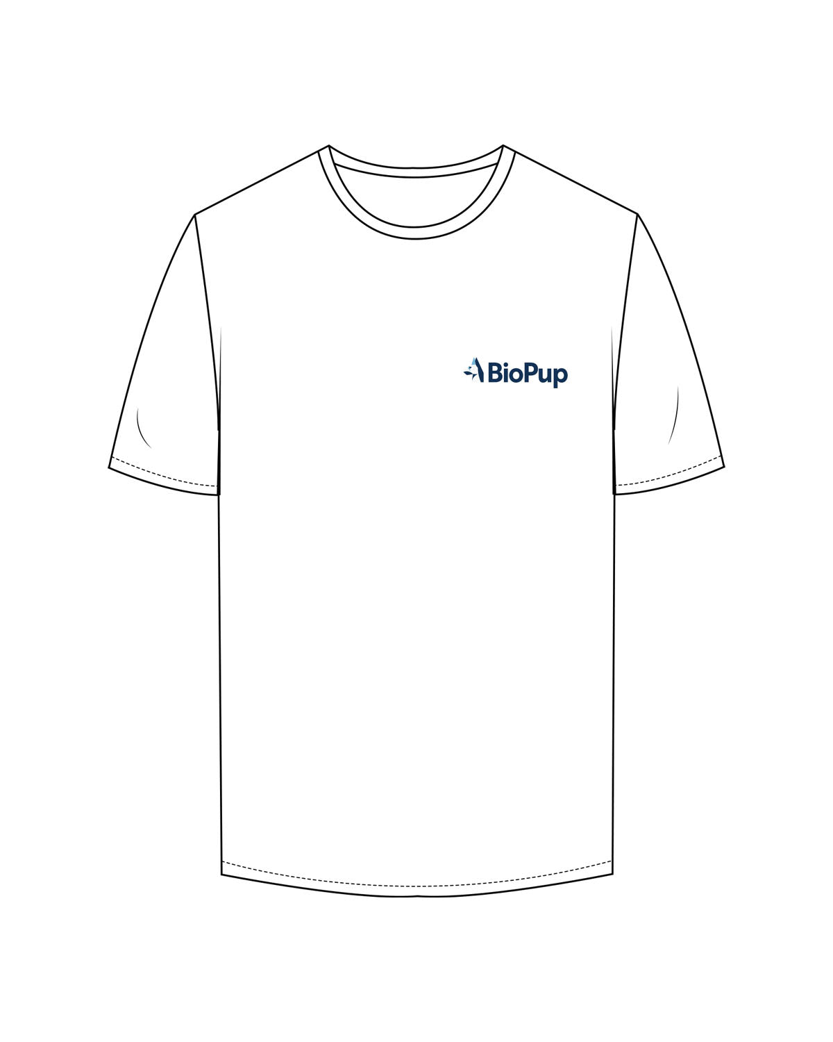 The Mens Tee - White - BioPup - Left Chest - Printed - Full Color