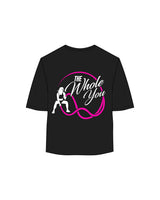 The Oversized Crop Tee - Black - The Whole You Wellness - Left Chest & Full Back - Printed - Full Color