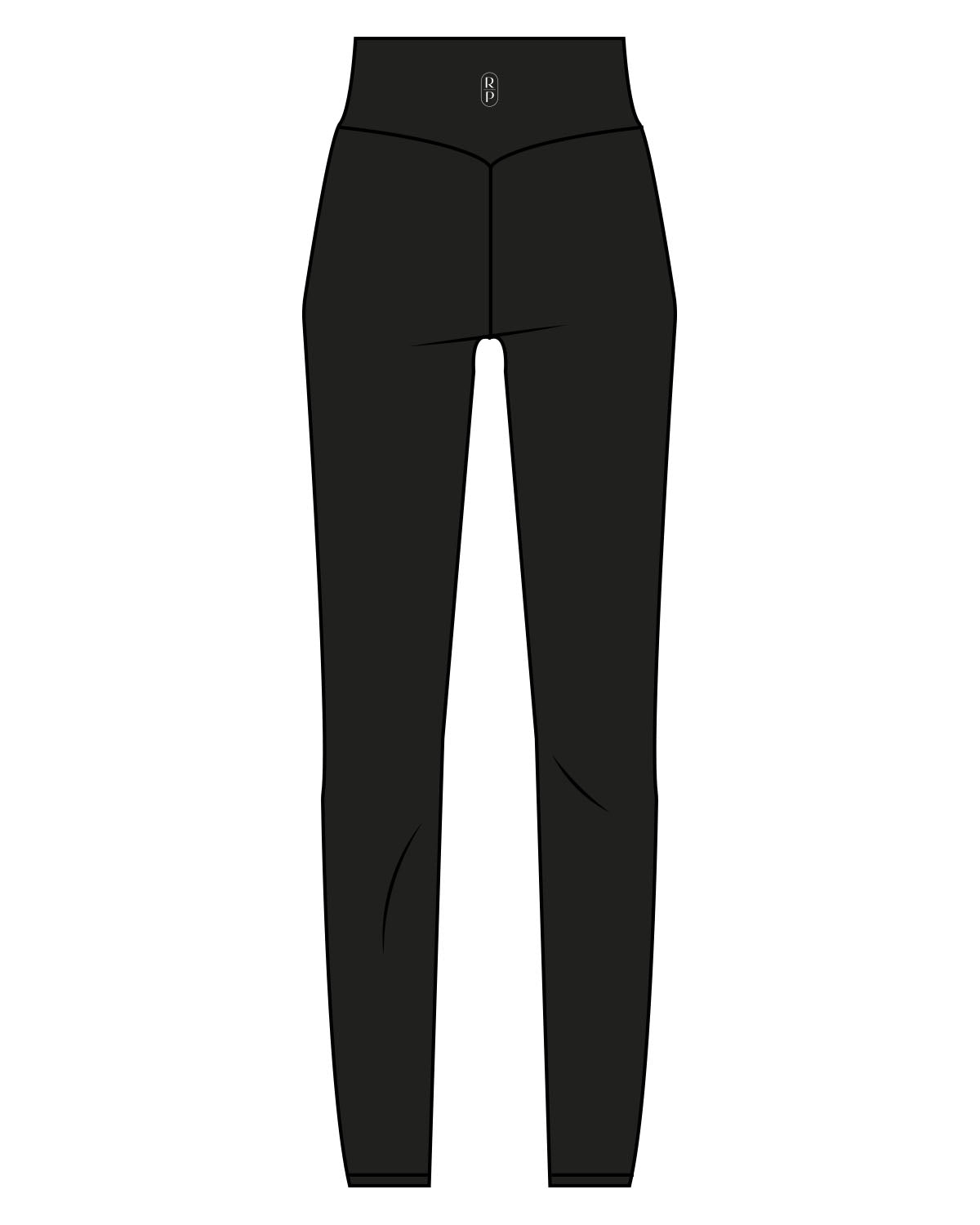The Basic Leggings - Black - Reforming Pilates - Back Center Waist - White