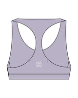 The Racer Bra - Lavender - Heat Bootcamp - Center Chest & Back - White