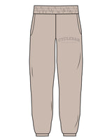 The Womens Sweatpants - Bone - Cyclebar - Left Leg Stacked - Tone on Tone