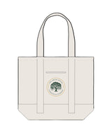 The Contrast Tote Bag - Natural / Natural - Brick House - Center Icon - Below Line - Full Color