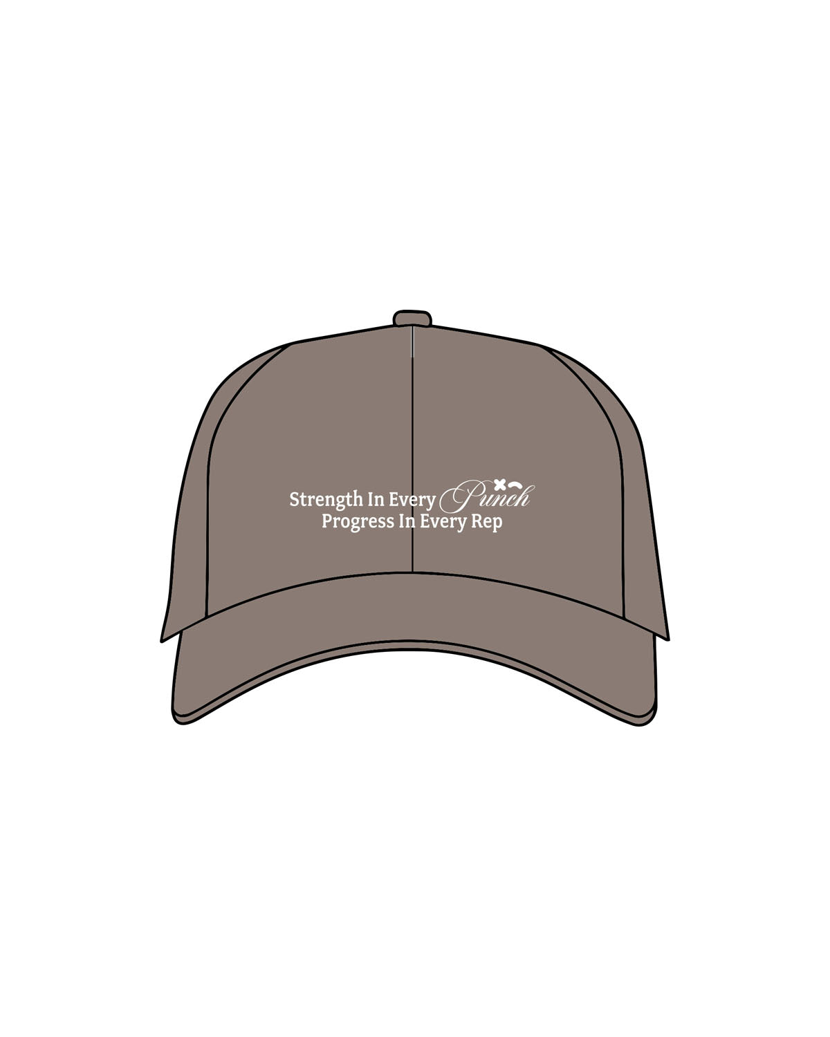 The Dad Hat - Olive - Rumble - Center Crown Stacked - Progress - Embroidered - White
