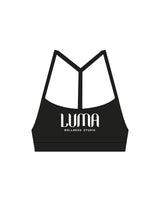 The Basic Bra - Black - Luma Wellness- Center Chest Stacked - White