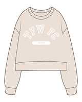 The Studio Crop - Latte - Forever Friday - Center Chest - President - White