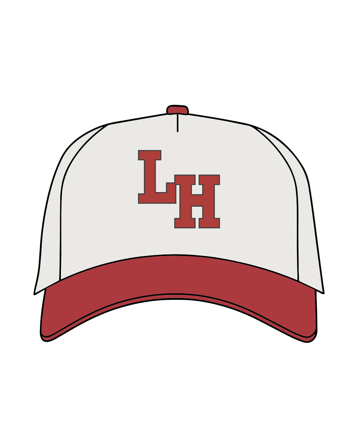 The Canvas Cap - Natural / Cardinal - Lagree House - Center Crown - LH - Embroidered - Red