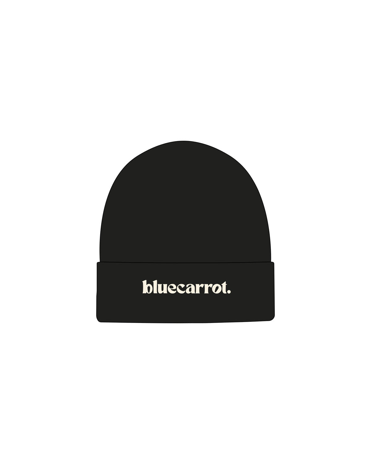 The Beanie - Black - BlueCarrot - Center Brim - Embroidered - Off White