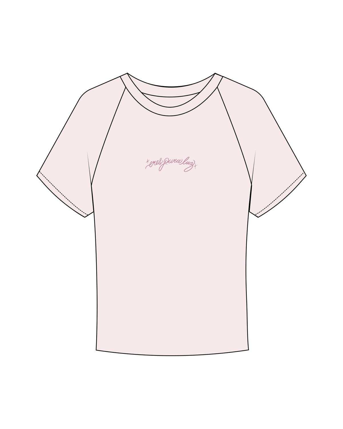 The Micro Rib Baby Tee - Pink - Studio Luz - Center Chest - Embroidered - Pink - Tone on Tone