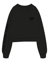 The Studio Crop - Black - SUVA - Left Chest & Right Sleeve - Printed - Tone on Tone