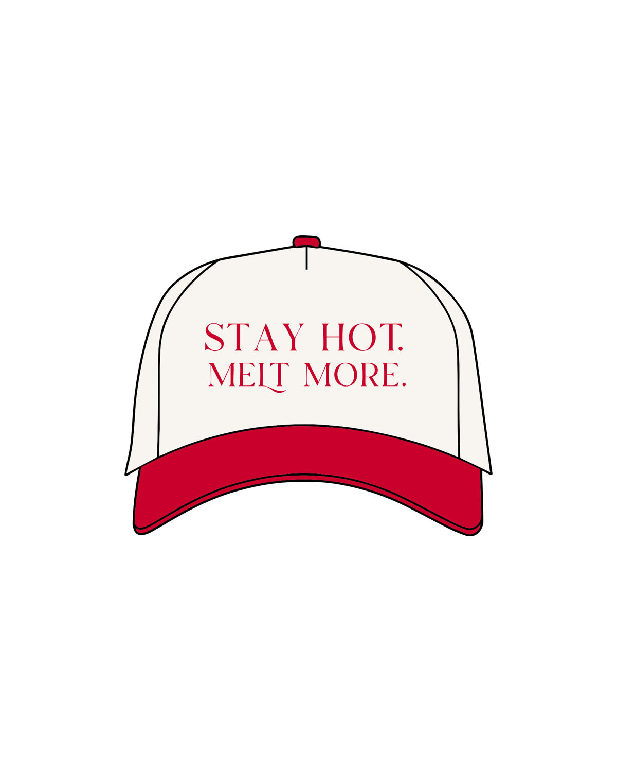 The Canvas Cap - Natural / Cardinal - Melt Hot Pilates - Center Stacked - Embroidered - Red