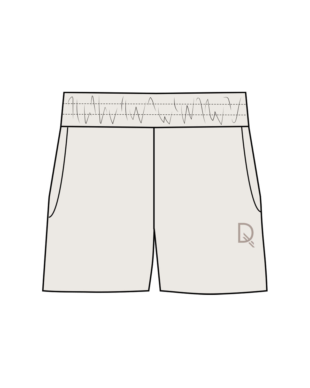 The Womens Sweat Shorts - Bone - Define Lagree - Left Leg - Tone on Tone