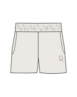 The Womens Sweat Shorts - Bone - Define Lagree - Left Leg - Tone on Tone